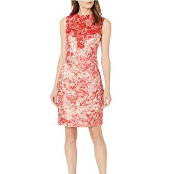 Tahari Red and White Lace Mini Dress - Picture 5 of 5